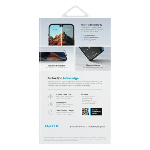 iPhone 16 Pro UNIQ Optix Privacy 6.3" privatizáló edzett üveg üvegfólia applikátorral - 3