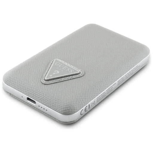 Guess Grained Triangle indukciós powerbank 5000mAh 15W USB-C MagSafe bézs - 4