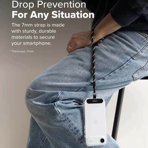 Phone Cases Mocha Mousse Ringke Universal Holder Hand Strap Link Flow P-Type - Állítható Keresztpántos Nyakpánt - 7