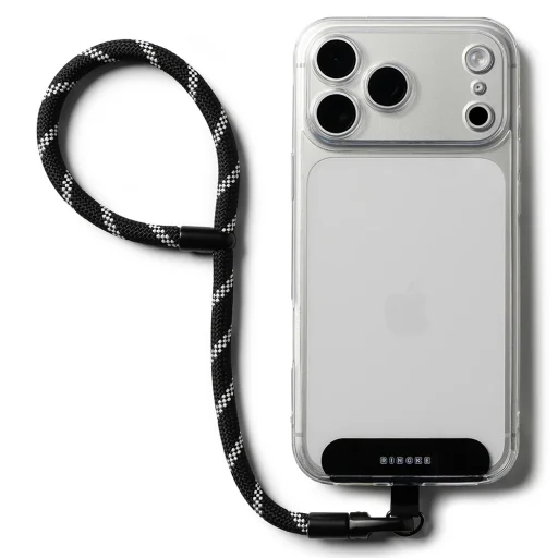 Universal Holder Hand Strap Link Flow P-Type - Crossbody Lanyard for Phone Cases, Adjustable - Ringke Shade Black - 1