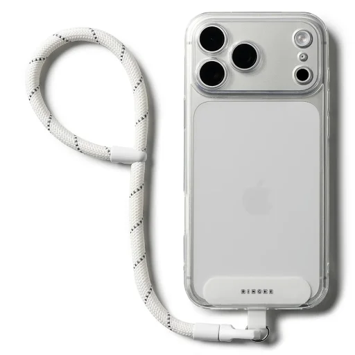 Telefon tokokhoz Ringke Universal Holder Hand Strap Link Flow P-Type Crossbody nyakpánt, állítható - Cloud White - 1