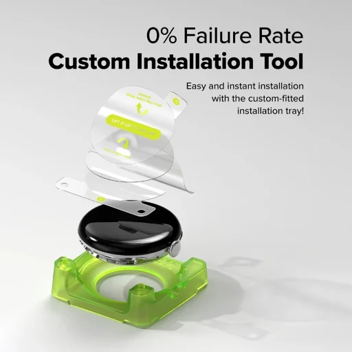 Google Pixel Watch 4 45mm Átlátszó Ringke - Dual Easy Pro Film (2 csomag) üvegfólia - 3