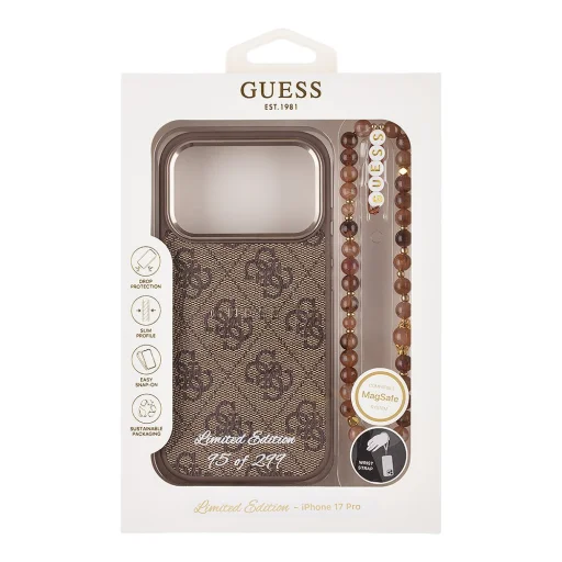 Guess PU 4G MagSafe Strap Limited Edition of 299 Case for iPhone 17 Pro Brown - 6