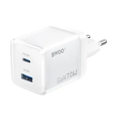 BWOO fehér GaN fali töltő CDA224 QC 70W 1 x USB 1 x USB-C