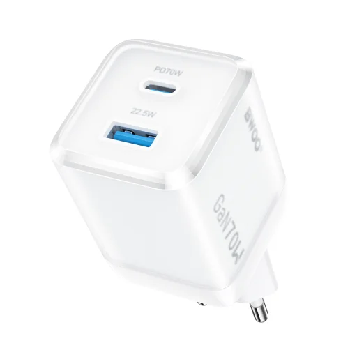 BWOO fehér GaN fali töltő CDA224 QC 70W 1 x USB 1 x USB-C - 3