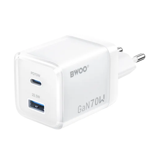 BWOO fehér GaN fali töltő CDA224 QC 70W 1 x USB 1 x USB-C - 1