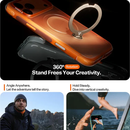 iPhone 17 Pro Torras Ostand Spin Air Series Shadow Black tok - 4