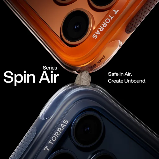 iPhone 17 Pro Torras Ostand Spin Air Series - Éjféli Kék tok - 2