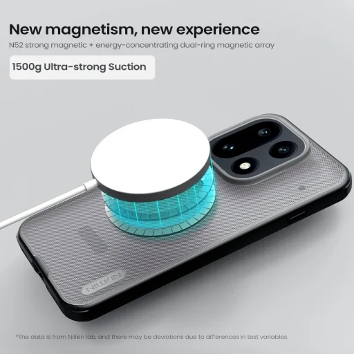 Nillkin Super Frosted PRO Mágneses Hátlap Tok OnePlus 15-hez Átlátszó Fekete - 4