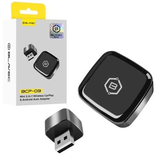 Blavec Adapter Carplay Android Auto vezeték nélküli BCP-03 - Bluetooth Wifi USB + Typ C adapter (CPAABCP03-BWUB) fekete - 1