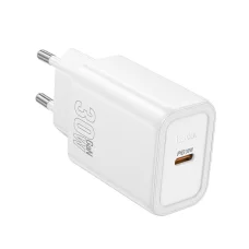 Hálózati töltő Hoco N62, 30W, 3A, 1 x USB-C, Fehér