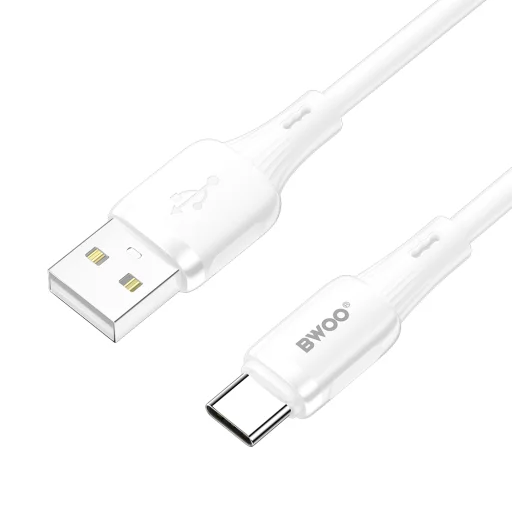 BWOO X329C 3A szilikon kábel USB-C 3A 1m fehér - 2