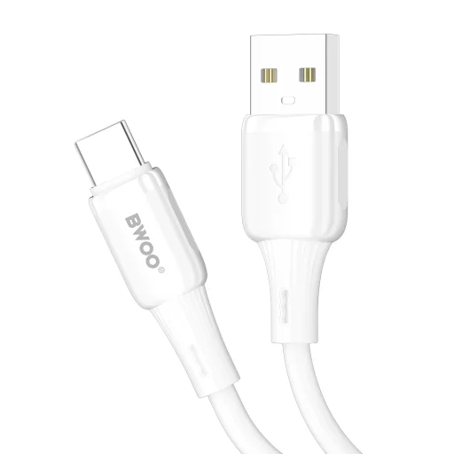 BWOO X329C 3A szilikon kábel USB-C 3A 1m fehér - 3