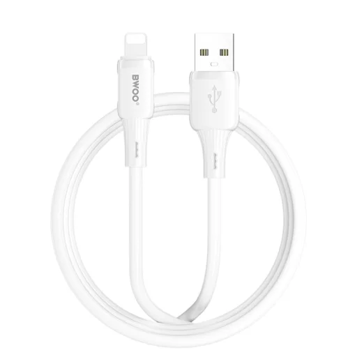 BWOO X329C 3A szilikon kábel USB-A - LIGHTNING 3A 1m fehér - 1