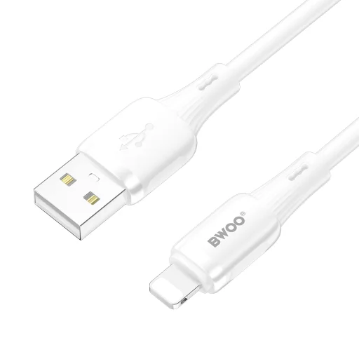 BWOO 3A szilikon kábel X329L USB-C - Lightning 3A 1m fehér - 2