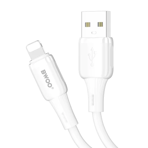 BWOO 3A szilikon kábel X329L USB-C - Lightning 3A 1m fehér - 3