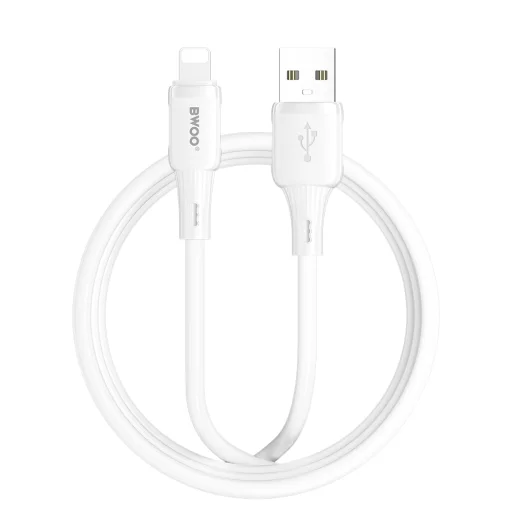 BWOO 3A szilikon kábel X329L USB-C - Lightning 3A 1m fehér - 1