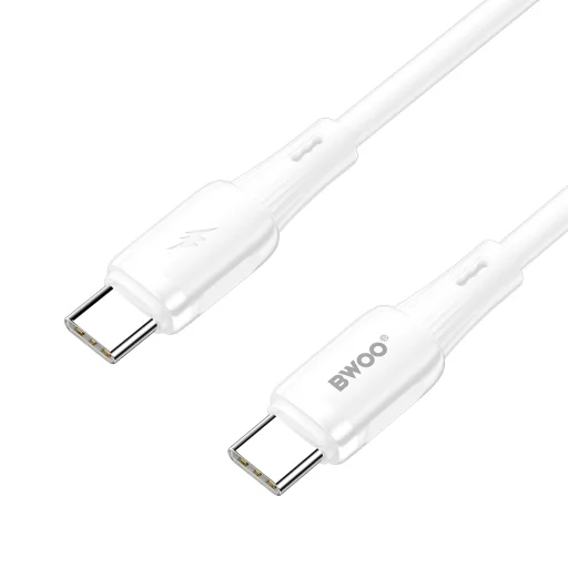 Fehér BWOO szilikon kábel X329CC 65W USB-C 1m - 2