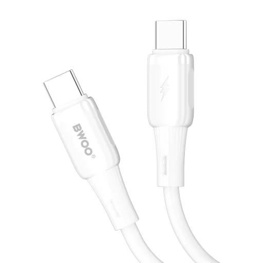 Fehér BWOO szilikon kábel X329CC 65W USB-C 1m - 3