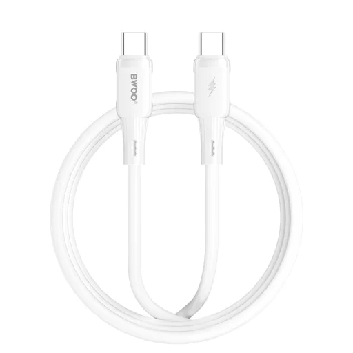 Fehér BWOO szilikon kábel X329CC 65W USB-C 1m - 1