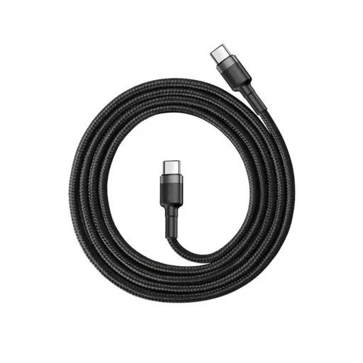 USB-C to USB-C, 60W, 2m Fekete / Szürke Baseus - (3 darabos) Data Cable Cafule (E0418501) - 4