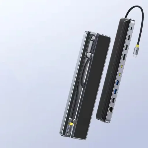 Baseus Docking Station EliteJoy EH3 (B0114200) - USB-C to 2x HDMI, DP, 3x Type-C, 3x USB, SD/TF, RJ45, 10Gbps - Űrszürke - 3