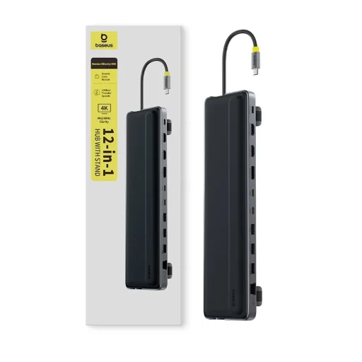 Baseus Docking Station EliteJoy EH3 (B0114200) - USB-C to 2x HDMI, DP, 3x Type-C, 3x USB, SD/TF, RJ45, 10Gbps - Űrszürke - 7