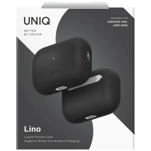 AirPods Pro 3 tok UNIQ Lino szilikon szürke - 6