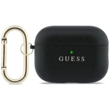 Apple AirPods Pro 3 Guess Grained Classic Logo akasztós tok fekete