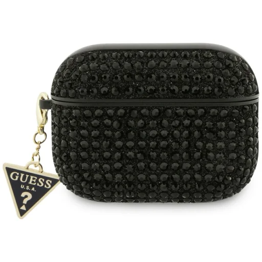 Apple AirPods Pro 3 Guess Rhinestone Triangle Charm fekete tok - 1