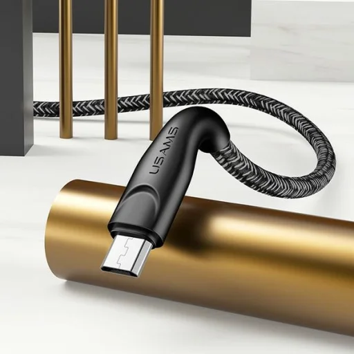 Micro USB kábel USAMS fonott kábel U41 1m 2A piros SJ393USB02 (US-SJ393) Gyors Töltés - 4