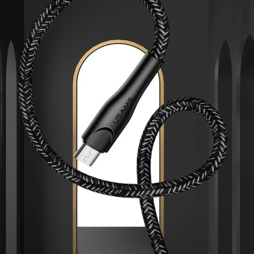 Micro USB kábel USAMS fonott kábel U41 1m 2A piros SJ393USB02 (US-SJ393) Gyors Töltés - 5