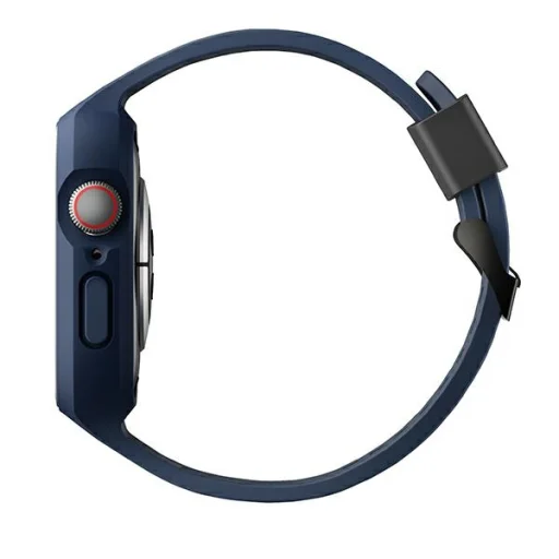 Apple Watch 4/5/6/7/8/9/SE/SE2/SE3 44/45mm UNIQ Monos Szíj + Tok, tengerkék - 3