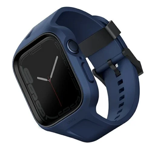 Apple Watch 4/5/6/7/8/9/SE/SE2/SE3 44/45mm UNIQ Monos Szíj + Tok, tengerkék - 1