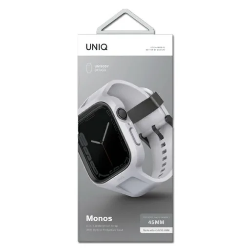 Samsung Galaxy Watch 4 44mm UNIQ Monos Strap 2in1 szíj + tok kréta szürke - 6
