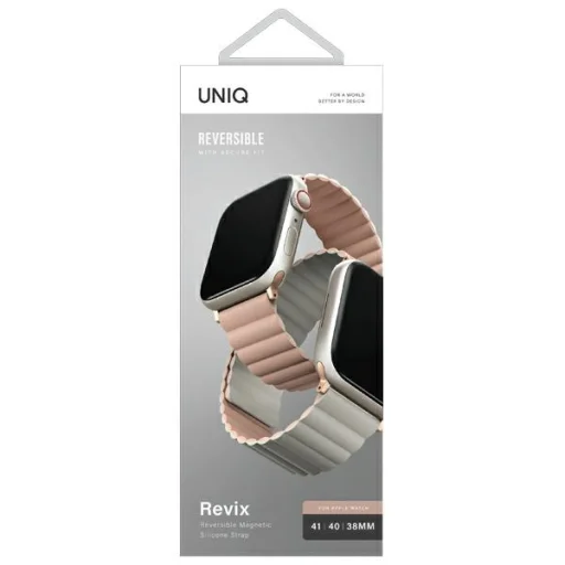 Apple Watch Series 1-8/SE/SE2/SE3 38/40/41mm UNIQ Revix Szíj Rózsaszín-Bézs - 8