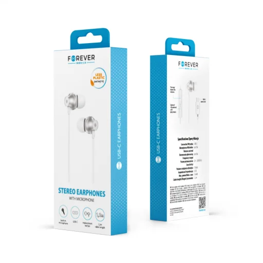 Forever EP-02 vezetékes fülhallgató USB-C fehér - 6