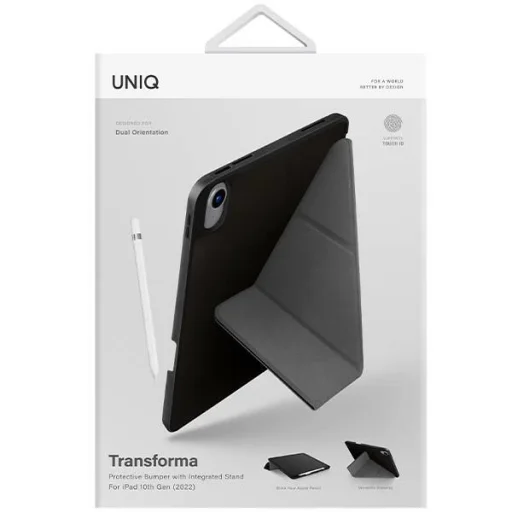 iPad 10.9 (2022) UNIQ Transforma tok Antimikrobiális ébenfekete - 4
