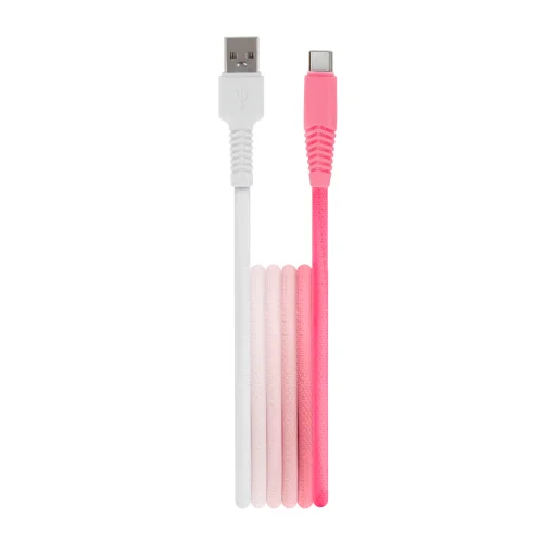 Setty kábel USB - USB-C 1,5 m 3A KGA-C-1.5320 fehér-rózsaszín átmenet - 1