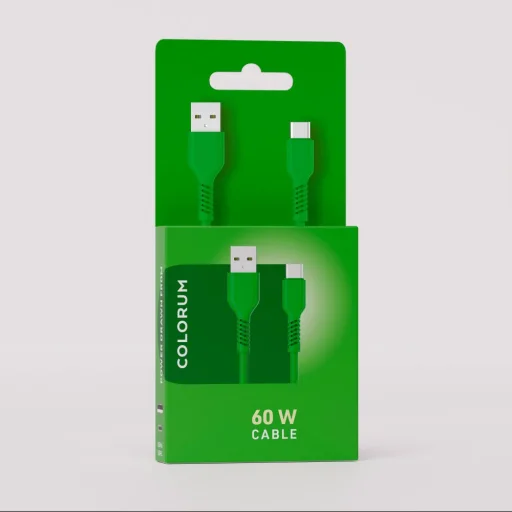 COLORUM USB-A - USB-C 1,8m 3A CK60-AC-04 kábel zöld - 3