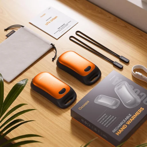 Kézmelegítő UT4 Urban (UT3061- OG) - USB-C, IP45, Állítható hőmérséklet, Mágneses, Szíjjal, 2x 3000mAh - Narancssárga Ocoopa - 6