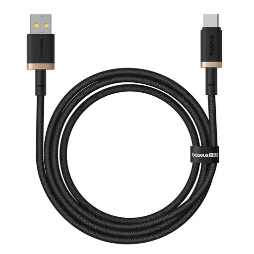 Data Cable Dura Series USB to Type-C, Gyors töltés, 60W, 480Mbps, Naylon, 1m - Arany / Fekete Baseus - 1