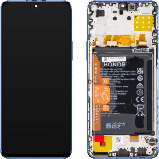 LCD kijelző modul Honor X8 4G-hez, akkumulátorral, Ocean Blue - 1