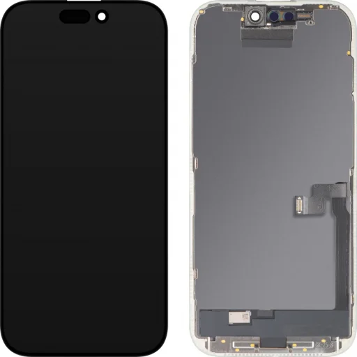 LCD kijelzőmodul MP Apple iPhone 16 Pro, OLED FHD IC mozgatható verzió, utángyártott, fekete üvegfólia - 2