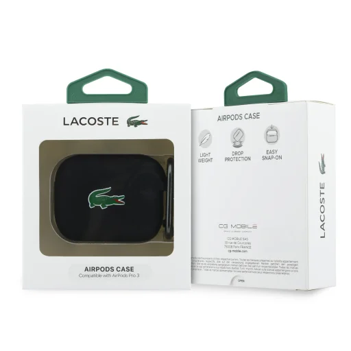 Lacoste Liquid Silicon Croc Logo tok AirPods Pro 3-hoz Fekete - 4