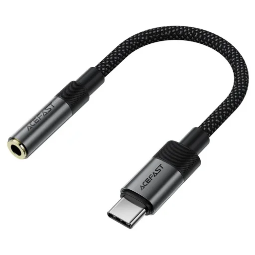 Type-C Férfi - Jack 3.5mm Női Acefast Audio Adapter (J12), Plug & Play, Magas hűségű hang, Nincs késés, 15cm - Fekete - 2