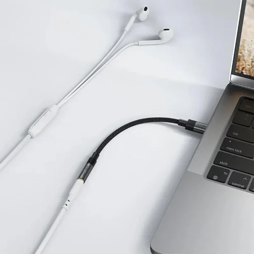 Type-C Férfi - Jack 3.5mm Női Acefast Audio Adapter (J12), Plug & Play, Magas hűségű hang, Nincs késés, 15cm - Fekete - 4