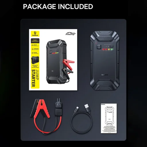 Baseus - Car Jump Starter PrimeTrip VJ1 (C0119400) - 5000A, 12000mAh, 12V - Fekete - 7