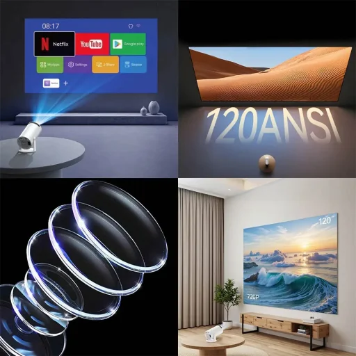 Yesido Mini Projektor (TV14) - HD Felbontás, Hordozható, 120ANSI - Fehér - 2