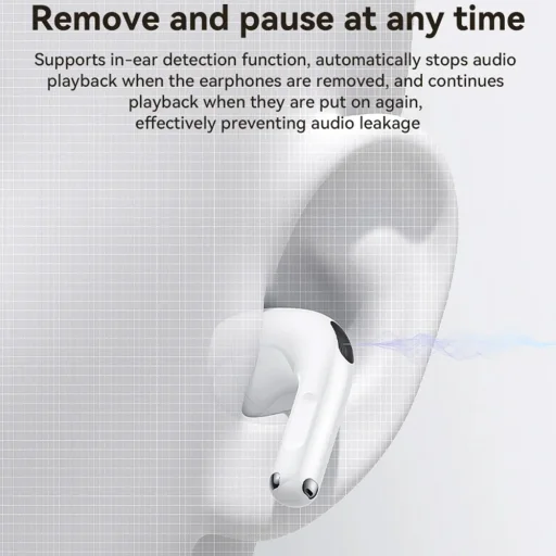 Yesido Vezeték nélküli fülhallgató (TWS31) 13 mm-es hangszóróval, Bluetooth 5.4, fél-fülbe illeszkedő kialakítás, 300mAh, Type-C - Fehér - 5